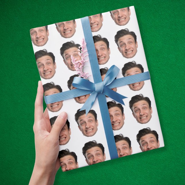 personalized Funny Face Photo Birthday Gift Wrapping Paper (Creator Uploaded)