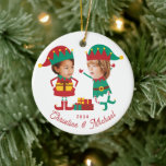 Personalized Funny Face Photo Christmas Elf Family Ceramic Ornament<br><div class="desc">Get into the festive spirit with our Family Custom Elf Face Matching ornament for Christmas! Personalize the ornament with adorable elf designs,  and add your family’s faces to make it uniquely yours. Celebrate Christmas in style with this fun,  personalized family keepsake!</div>