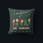 Personalized Funny Face Photo Christmas Elf Family Throw Pillow<br><div class="desc">Get into the festive spirit with our Family Custom Elf Face Matching throw pillow for Christmas! Personalize the pillow with adorable elf designs,  and add your family’s faces to make it uniquely yours. Celebrate Christmas in style with this fun,  personalized family keepsake!</div>