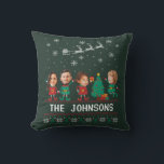 Personalized Funny Face Photo Christmas Elf Family Throw Pillow<br><div class="desc">Get into the festive spirit with our Family Custom Elf Face Matching throw pillow for Christmas! Personalize the pillow with adorable elf designs,  and add your family’s faces to make it uniquely yours. Celebrate Christmas in style with this fun,  personalized family keepsake!</div>
