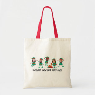 Personalized Funny Face Photo Christmas Elf Tote Bag