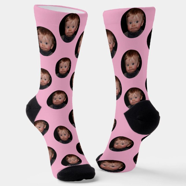 Personalized Funny Face Photo  Socks (Angled)