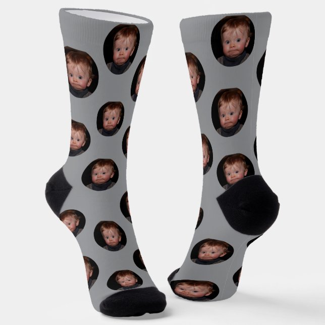 Personalized Funny Face Photo  Socks (Angled)