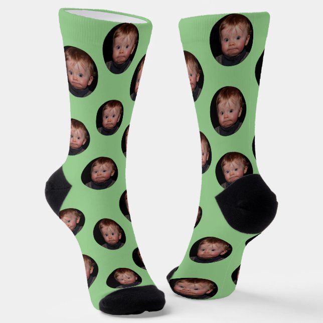 Personalized Funny Face Photo  Socks (Angled)