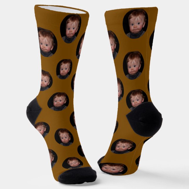 Personalized Funny Face Photo  Socks (Angled)