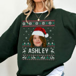 Personalized Funny Face Photo with Santa Hat Ugly Sweatshirt<br><div class="desc">Celebrate the holiday spirit with our Family Personalized Face Photo Ugly Sweatshirt! Add your family's faces to create a unique and fun sweatshirt that’s perfect for festive gatherings and making lasting memories.</div>