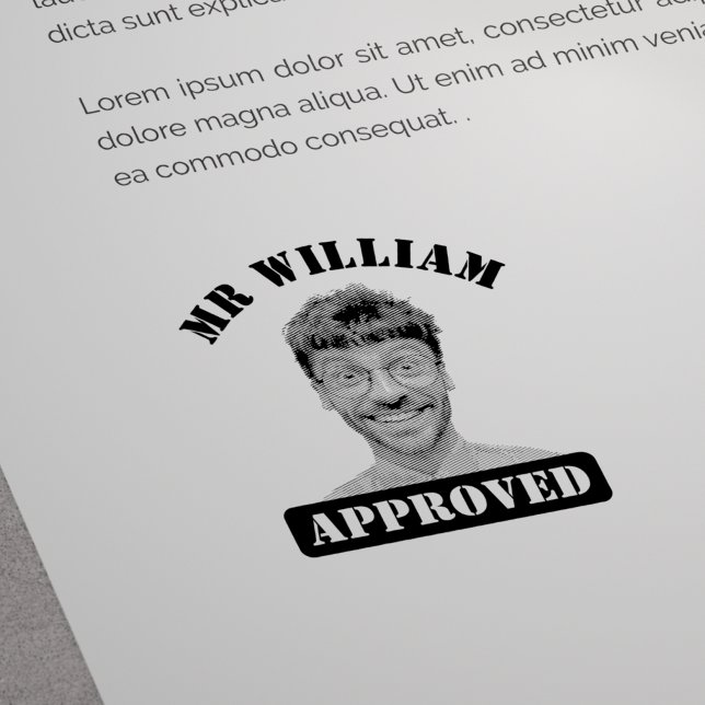 Personalized Funny Face Teacher Approved Rubber Stamp (Creator Uploaded)