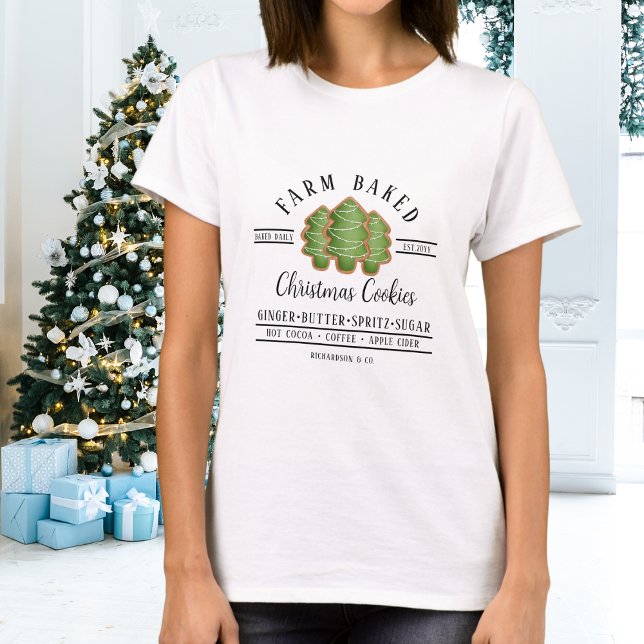 Personalized Funny Farm Baked Christmas Cookies T-Shirt (Creator Uploaded)