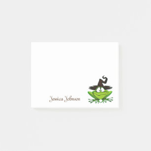 Personalized Funny Fat Cartoon Frog Witch notepad