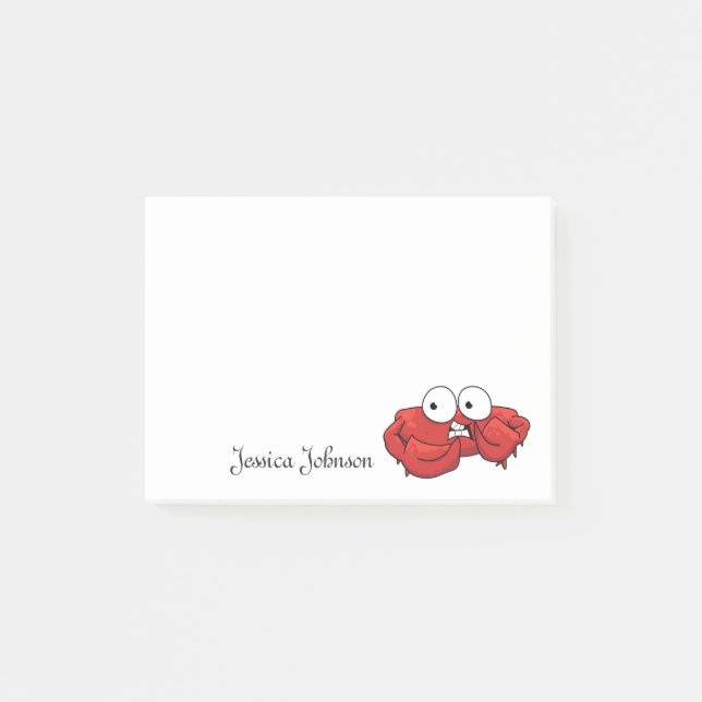 Personalized Funny Fat Red Crab notepad (Front)