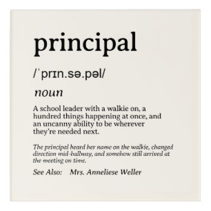 Personalized Funny Female Principal Definition Acrylic Print