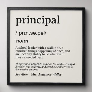 Personalized Funny Female Principal Definition Peel And Stick Photo Tile