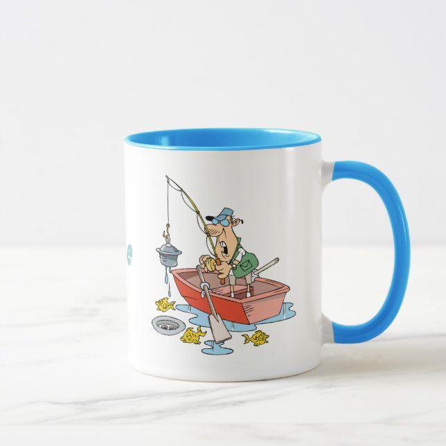 Personalized Funny Fishing Cartoon Mug (Right)