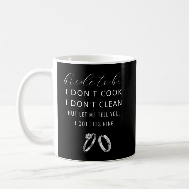 Personalized Funny Gift for a Bridal Shower Black Coffee Mug (Left)