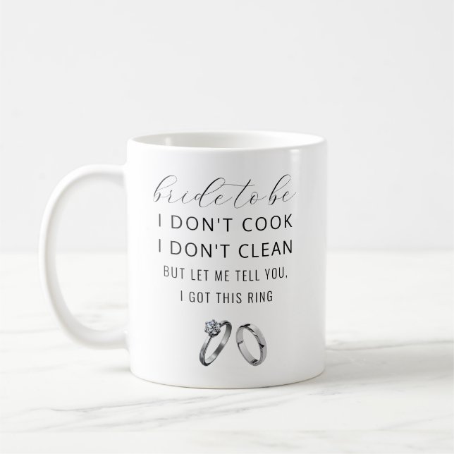 Personalized Funny Gift for a Bridal Shower White Coffee Mug (Left)