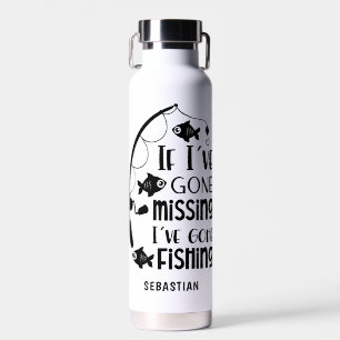 Personalized Funny Gone Fishing Water Bottle