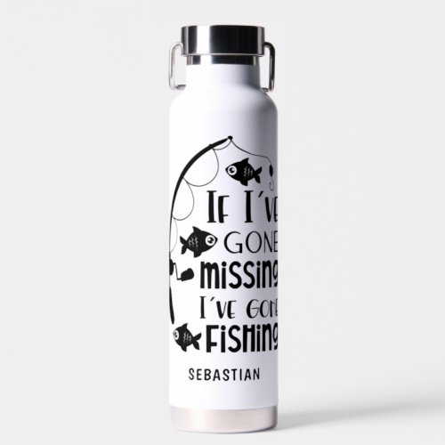Personalized Funny Gone Fishing Water Bottle