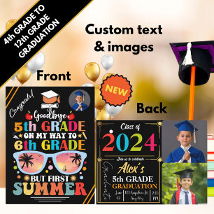 Personalized Funny Graduation 4th to 12th Grade  Announcement Postcard