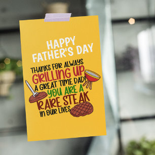 Personalized Funny Grill Chef Daddy Card