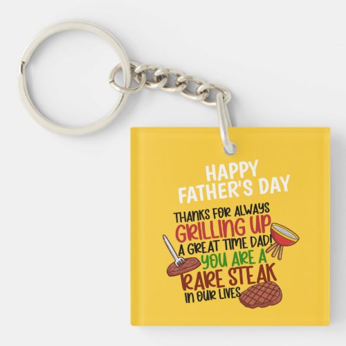 Personalized Funny Grill Chef Daddy Keychain