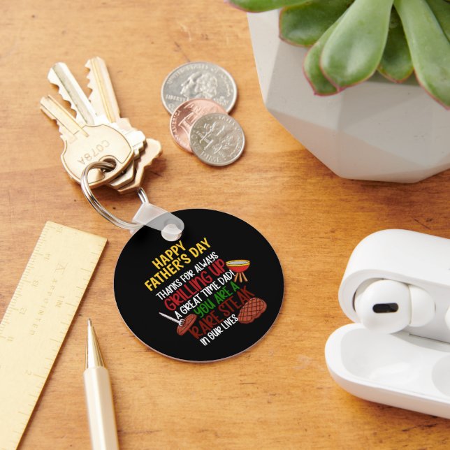 Personalized Funny Grill Chef Daddy Keychain (Desk)
