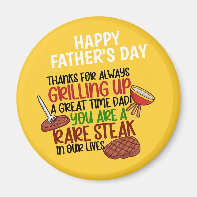 Personalized Funny Grill Chef Daddy Magnet (Front)
