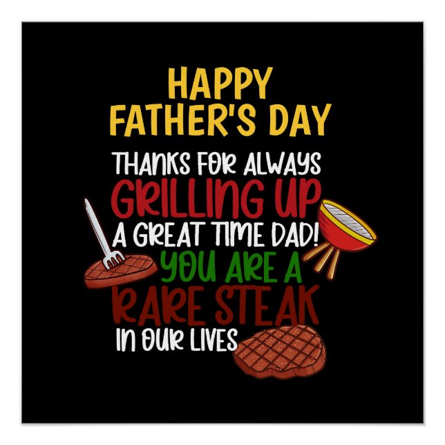 Personalized Funny Grill Chef Daddy Poster (Front)