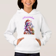 Personalized Funny Grumpy Santa Unicorn Kids Hoodi