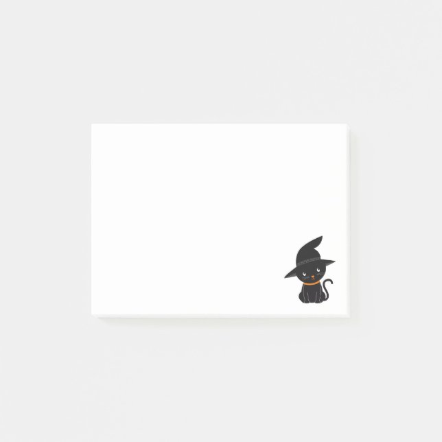 Personalized Funny Halloween Cat Post-it Notes (Front)