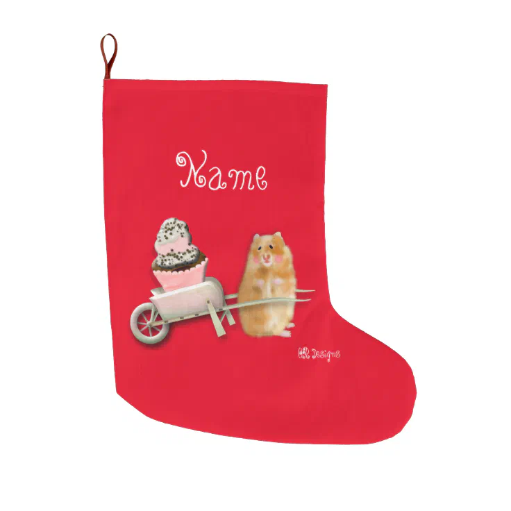 Snowy Night Personalised Stocking The Hamster 
