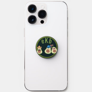Personalized Funny Happy Dressed Up Avocados PopSocket