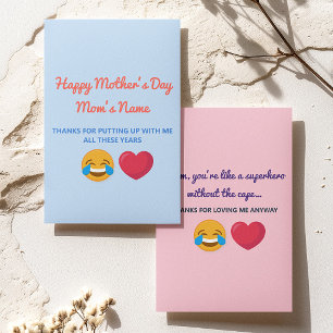 Personalized Funny Happy Mothers Day Greeting Card