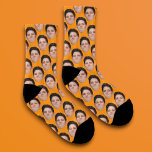 Personalized Funny Head Photo Face Socks - Orange<br><div class="desc">Make funny socks covered in your face or a friends with this easy to use template. simply upload a cutout of the face or object you with to use with a transparent background, and voila! make sure to crop the image as tightly to the face/object as you can. if you...</div>