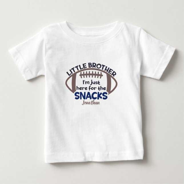 Personalized Funny Here for The Snacks Football  Baby T-Shirt (Front)