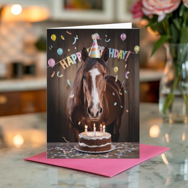 Personalized Funny Horse Birthday Card (Creator Uploaded)