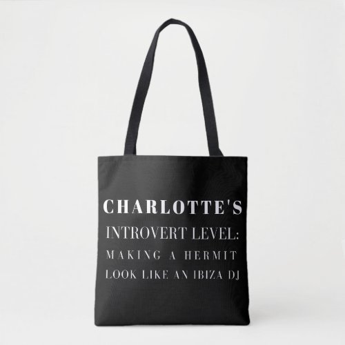Personalized Funny Introvert Quote Custom Name Tot Tote Bag
