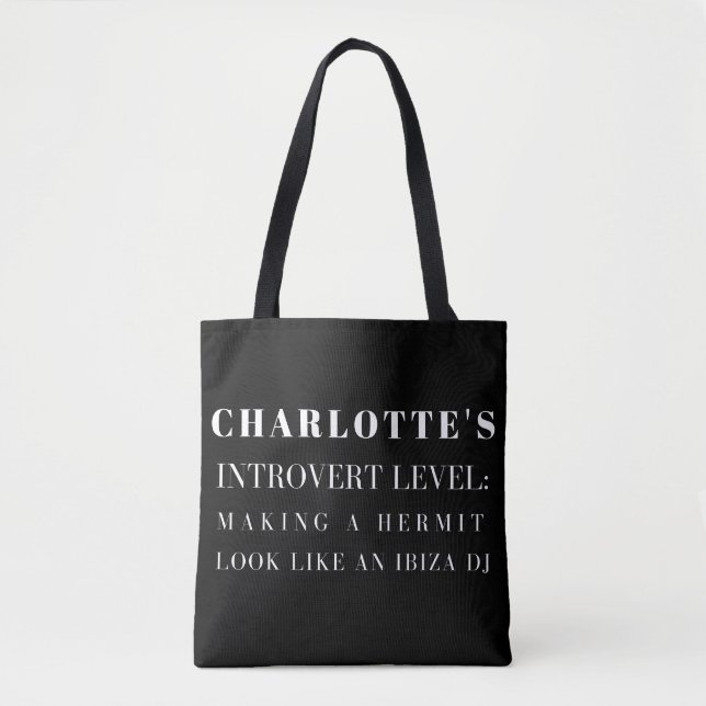Personalized Funny Introvert Quote Custom Name Tot Tote Bag (Front)