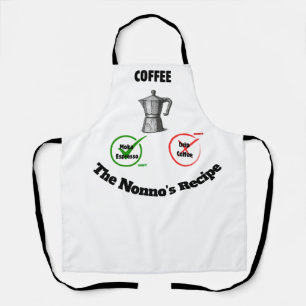 Personalized Funny Italian Coffee Moka Maker Recip Apron
