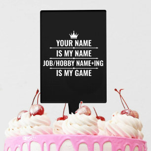 Personalized Funny Job and Hobby Name Cake Topper