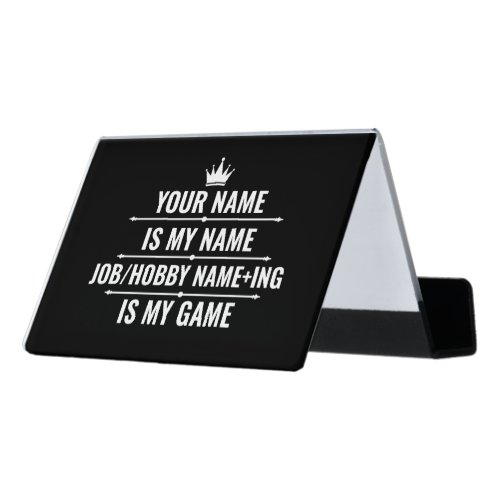 Personalized Funny Job and Hobby Name Desk Business Card Holder
