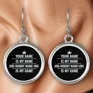 Personalized Funny Job and Hobby Name Earrings