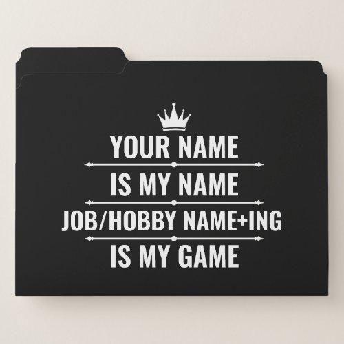Personalized Funny Job and Hobby Name File Folder