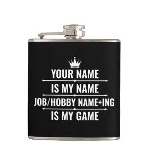 Personalized Funny Job and Hobby Name Flask