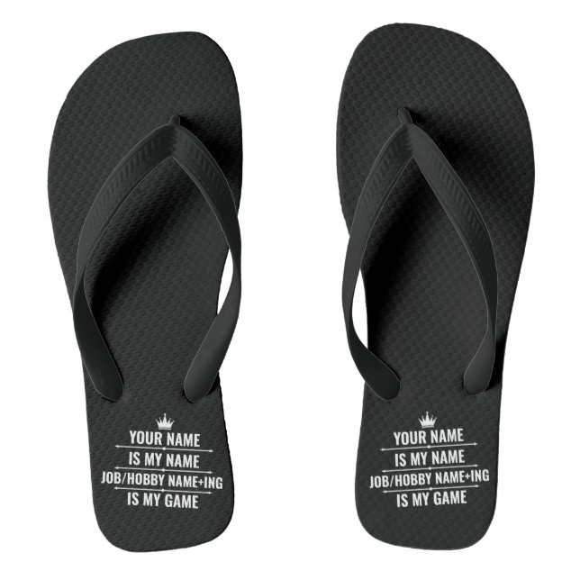 Personalized Funny Job and Hobby Name Flip Flops (Footbed)