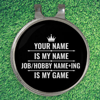 Personalized Funny Job and Hobby Name Golf Hat Clip