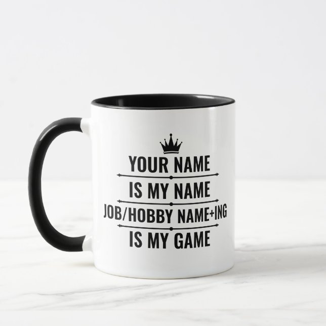 Personalized Funny Job and Hobby Name Mug (Left)