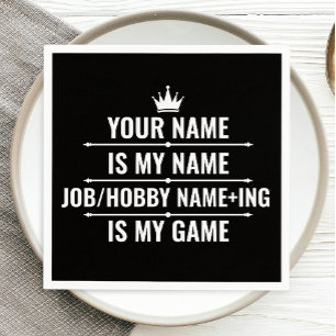 Personalized Funny Job and Hobby Name Napkins