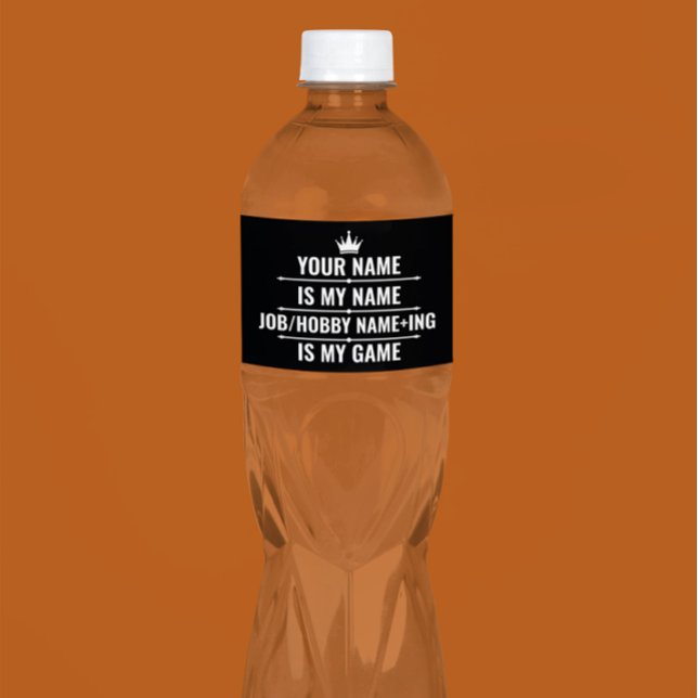 Personalized Funny Job and Hobby Name Water Bottle Label (Creator Uploaded)