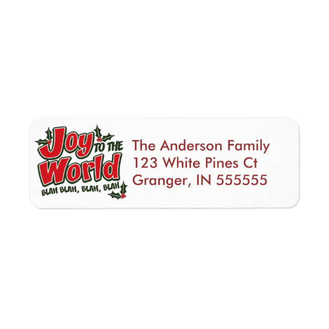 Personalized Funny Joy to the World Address Labels | Zazzle