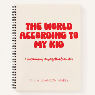 Personalized Funny Kid Quote Parent Life Humor Red Notebook